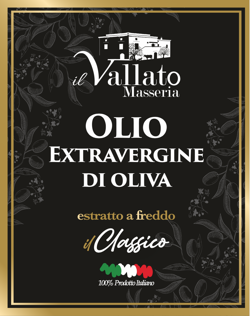 Fronte Olio Evo latta Classico Etichetta Fronte Latta Olio ExtraVergine di Oliva Classico